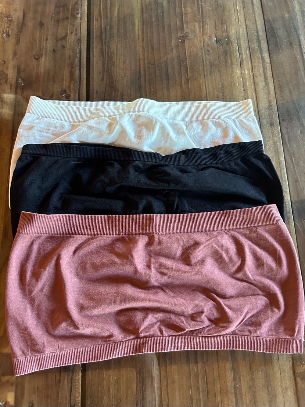 3-Pack Women's Seamless Bandeau - Pink, Black, White
